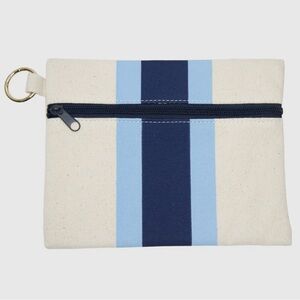 (NWT) Canvas Striped Pouch with Keyring